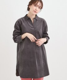 SHOO・LA・RUE(シューラルー)のすっきり見えにこだわった コーデュロイチュニックワンピース(チュニック)