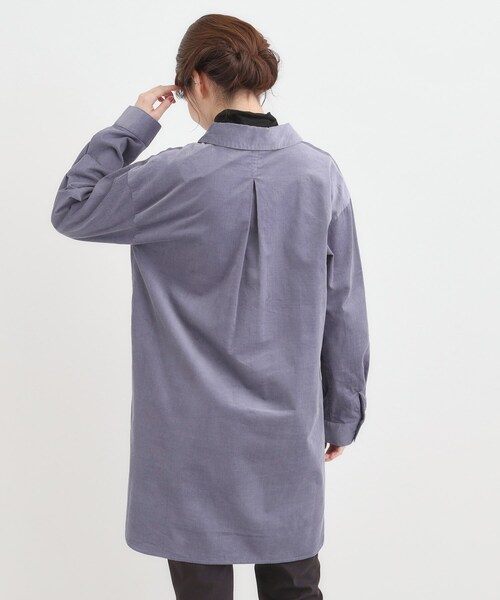 SHOO・LA・RUE(シューラルー)の「【洗濯機可/S-LL】すっきり見えにこだわった コーデュロイチュニックワンピース(チュニック・レディース・ライトブルー/ベビーピンク/グレー系その他/ダークブラウン・04/03/02/01)」の18枚目の写真