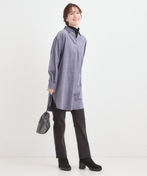 SHOO・LA・RUE(シューラルー)の「【洗濯機可/S-LL】すっきり見えにこだわった コーデュロイチュニックワンピース(チュニック・レディース・ライトブルー/ベビーピンク/グレー系その他/ダークブラウン・04/03/02/01)」の19枚目の写真