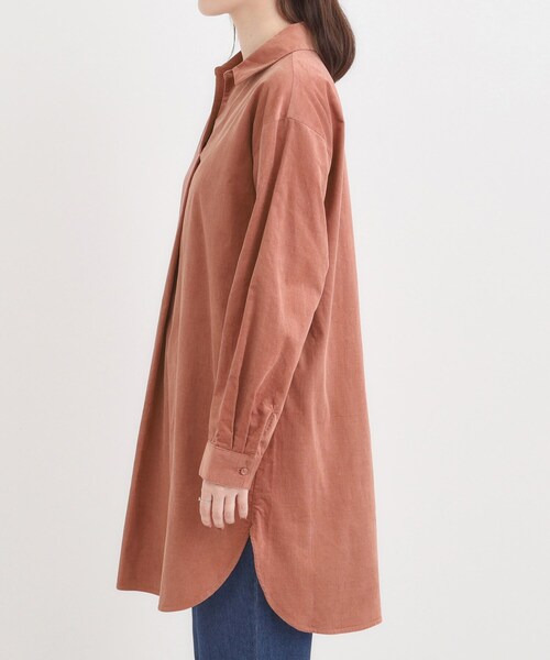 SHOO・LA・RUE(シューラルー)の「【洗濯機可/S-LL】すっきり見えにこだわった コーデュロイチュニックワンピース(チュニック・レディース・ライトブルー/ベビーピンク/グレー系その他/ダークブラウン・04/03/02/01)」の22枚目の写真