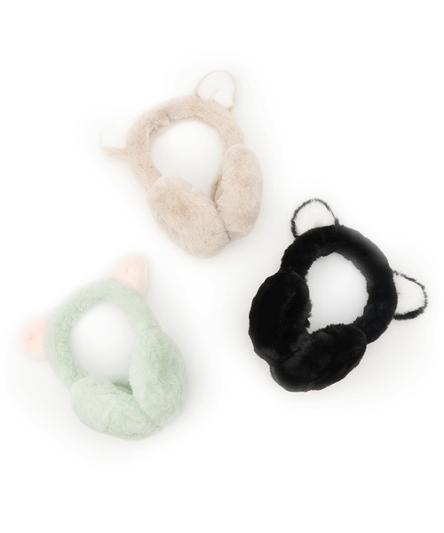 LOVETOXIC（ラブトキシック）の「ネコミミファーイヤーマフ（イヤーマフ・キッズ・ベージュ/ブラック/エメラルド・F）」の4枚目の写真