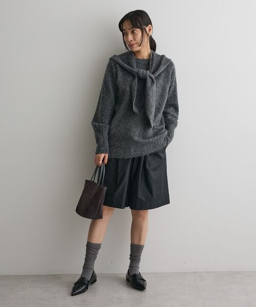 CRAFT STANDARD BOUTIQUE（クラフトスタンダードブティック）の「フードストール付きニットプルオーバー＜ハンドウォッシャブル＞◆（ニット/セーター・レディース・チャコールグレー/ベージュ/アイボリー・FREE）」の21枚目の写真
