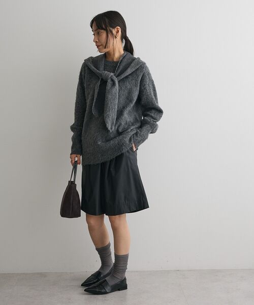 CRAFT STANDARD BOUTIQUE（クラフトスタンダードブティック）の「フードストール付きニットプルオーバー＜ハンドウォッシャブル＞◆（ニット/セーター・レディース・チャコールグレー/ベージュ/アイボリー・FREE）」の22枚目の写真