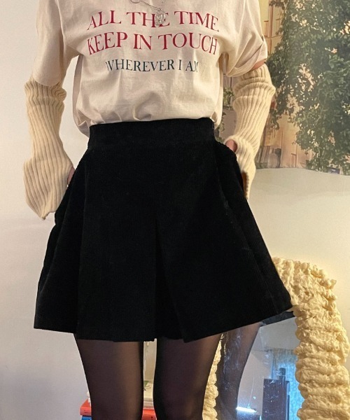 FAVORITO(ファヴォリート)の「コーデュロイショートパンツ(その他パンツ・レディース・グリーン/ブラック・F)」の2枚目の写真