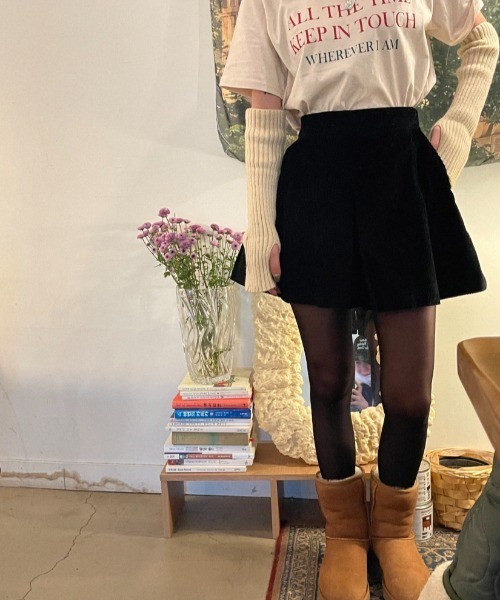 FAVORITO(ファヴォリート)の「コーデュロイショートパンツ(その他パンツ・レディース・グリーン/ブラック・F)」の5枚目の写真