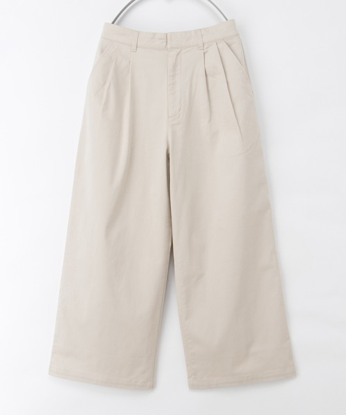 Honeys（ハニーズ）の「チノワイドストレート（股下６０ｃｍ）（チノパンツ・レディース・ブラック/ベージュ/ライトベージュ・M/L/SS/S）」の8枚目の写真