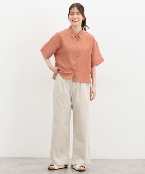 Honeys(ハニーズ)の「チノワイドストレート(股下60cm)(チノパンツ・レディース・ブラック/ベージュ/ライトベージュ/ダークブラウン/サンドベージュ・M/L/SS/S/LL)」の10枚目の写真
