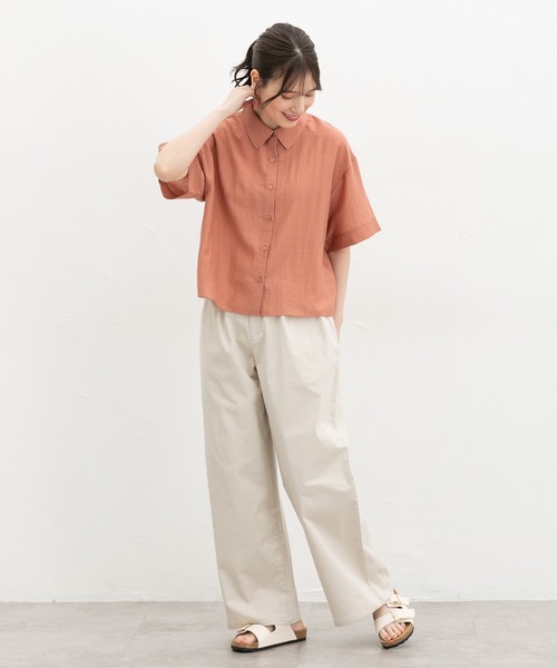 Honeys(ハニーズ)の「チノワイドストレート(股下60cm)(チノパンツ・レディース・ブラック/ベージュ/ライトベージュ/ダークブラウン/サンドベージュ・M/L/SS/S/LL)」の11枚目の写真