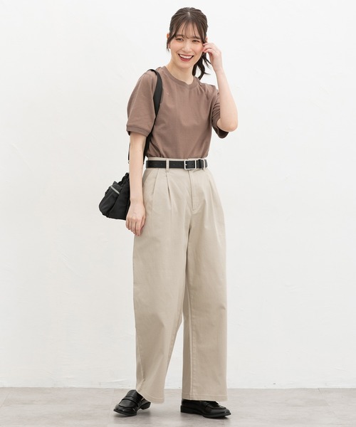 Honeys(ハニーズ)の「チノワイドストレート(股下60cm)(チノパンツ・レディース・ブラック/ベージュ/ライトベージュ/ダークブラウン/サンドベージュ・M/L/SS/S/LL)」の13枚目の写真