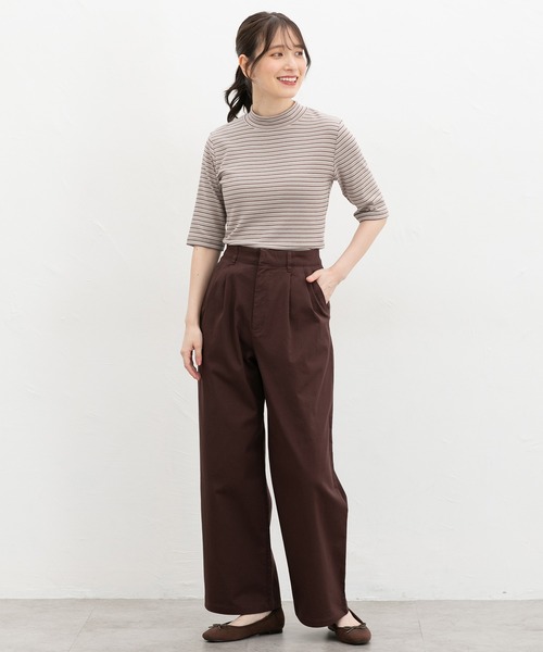 Honeys(ハニーズ)の「チノワイドストレート(股下60cm)(チノパンツ・レディース・ブラック/ベージュ/ライトベージュ/ダークブラウン/サンドベージュ・M/L/SS/S/LL)」の16枚目の写真
