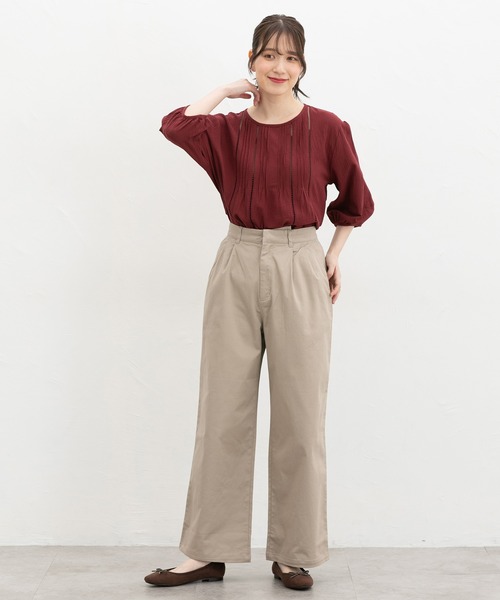 Honeys(ハニーズ)の「チノワイドストレート(股下60cm)(チノパンツ・レディース・ブラック/ベージュ/ライトベージュ/ダークブラウン/サンドベージュ・M/L/SS/S/LL)」の18枚目の写真