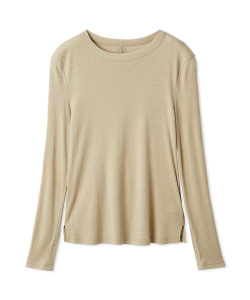 Mila Owen（ミラオーウェン）の「ウールテンセルクルーネックシアーロンＴ（Tシャツ/カットソー・レディース・レッド/ブラウン/ベージュ/アイボリー/ライトブルー・0/1）」の3枚目の写真