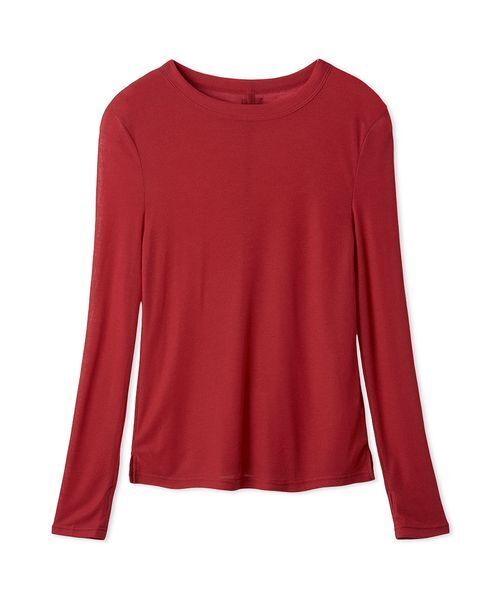 Mila Owen（ミラオーウェン）の「ウールテンセルクルーネックシアーロンＴ（Tシャツ/カットソー・レディース・レッド/ブラウン/ベージュ/アイボリー/ライトブルー・0/1）」の5枚目の写真