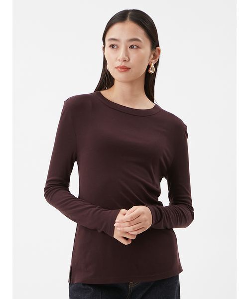 ウールテンセルクルーネックシアーロンT（Tシャツ/カットソー）｜Mila