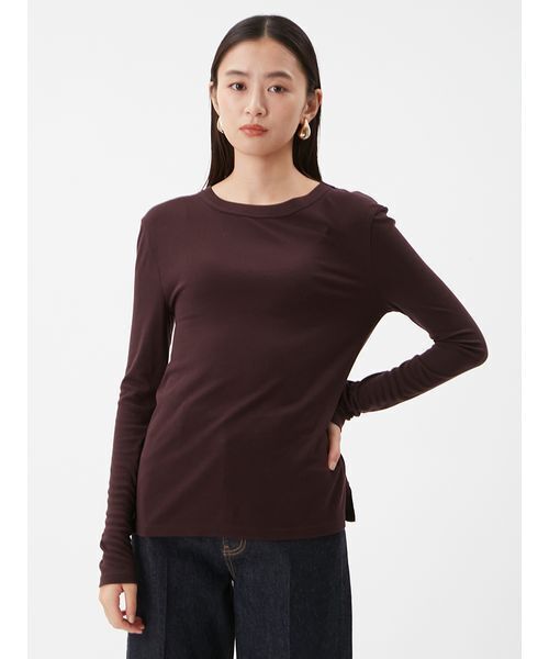 Mila Owen（ミラオーウェン）の「ウールテンセルクルーネックシアーロンＴ（Tシャツ/カットソー・レディース・レッド/ブラウン/ベージュ/アイボリー/ライトブルー・0/1）」の7枚目の写真