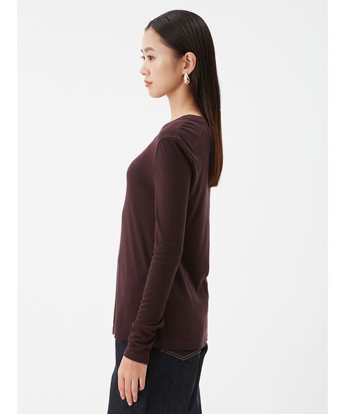 Mila Owen（ミラオーウェン）の「ウールテンセルクルーネックシアーロンＴ（Tシャツ/カットソー・レディース・レッド/ブラウン/ベージュ/アイボリー/ライトブルー・0/1）」の8枚目の写真