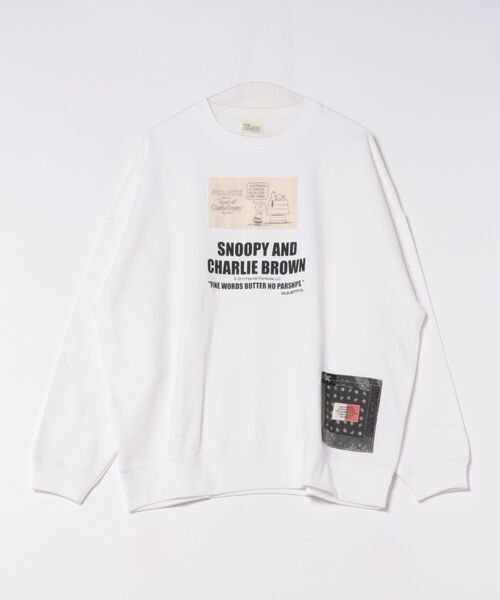 SNOOPY×OLD BETTY'S（スヌーピーカケルオールドベティーズ）の「スヌーピー【SNOOPY】Big Silhouette C/N Sweat（スウェット・レディース・ホワイト/ホワイト系その他2/C/D・M/L）」の2枚目の写真