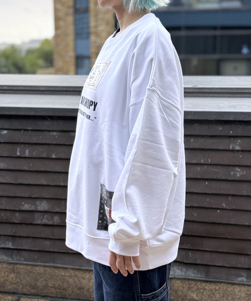 SNOOPY×OLD BETTY'S（スヌーピーカケルオールドベティーズ）の「スヌーピー【SNOOPY】Big Silhouette C/N Sweat（スウェット・レディース・ホワイト/ホワイト系その他2/C/D・M/L）」の5枚目の写真