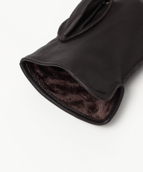 BEAMS HEART(ビームスハート)の「【タッチパネル対応】レザーグローブ(手袋・メンズ・ブラック/ダークブラウン・ONE SIZE)」の7枚目の写真