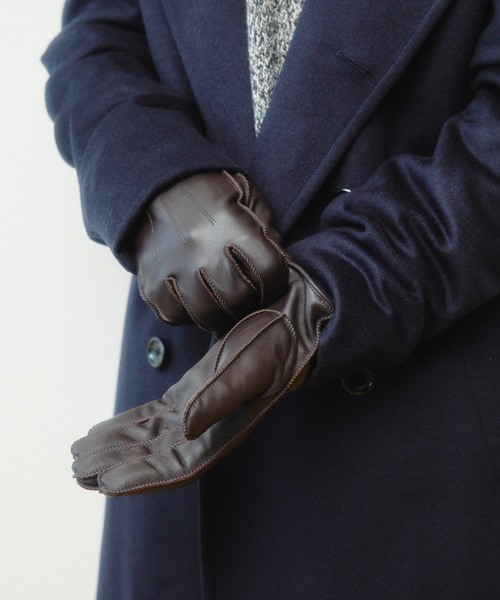 BEAMS HEART(ビームスハート)の「【タッチパネル対応】レザーグローブ(手袋・メンズ・ブラック/ダークブラウン・ONE SIZE)」の9枚目の写真