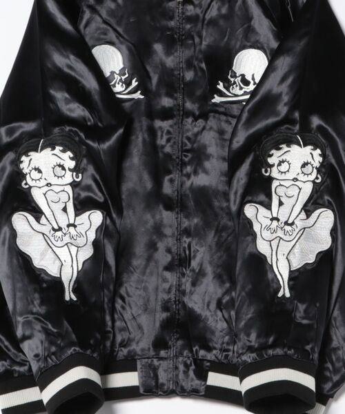 Mastermind World x Betty Boop スカジャン 黒 L MASTERMIND WORLD x BETTY BOOP™︎ SOUVENIR JACKET (MULTI COLOR)の