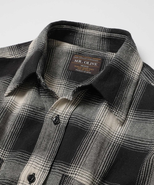 MR.OLIVE（ミスターオリーブ）の「【MR.OLIVE/ミスターオリーブ】OMBRE CHECK NEL /WORK SHIRT（シャツ/ブラウス・メンズ・ホワイト・S/M）」の7枚目の写真