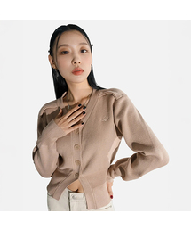 Balloon Ribbed Cardigan BEIGE