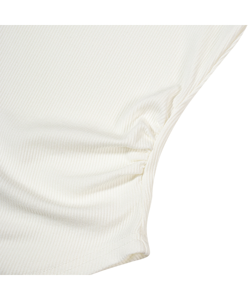 MOAA(モア)の「サイドシャーリングUネックショートスリーブ(ホワイト)(Tシャツ/カットソー・レディース・その他・SMALL/MEDIUM)」の4枚目の写真