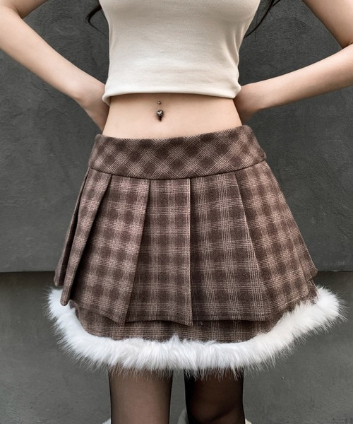 VEILA（ヴェイラ）の「チェック柄ミニスカート（スカート・レディース・グレー/ブラウン・M/L）」の14枚目の写真