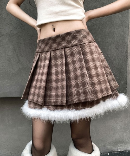 VEILA（ヴェイラ）の「チェック柄ミニスカート（スカート・レディース・グレー/ブラウン・M/L）」の15枚目の写真