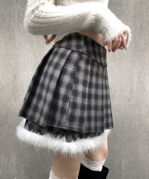 VEILA（ヴェイラ）の「チェック柄ミニスカート（スカート・レディース・グレー/ブラウン・M/L）」の19枚目の写真