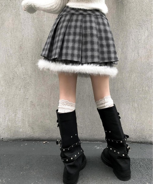 VEILA（ヴェイラ）の「チェック柄ミニスカート（スカート・レディース・グレー/ブラウン・M/L）」の22枚目の写真