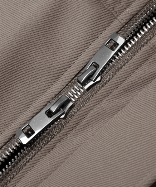 レザーコラツイルブルゾンワークジャケット[グレイッシュブラウン]