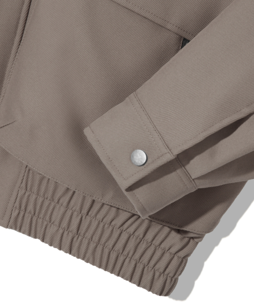 レザーコラツイルブルゾンワークジャケット[グレイッシュブラウン]