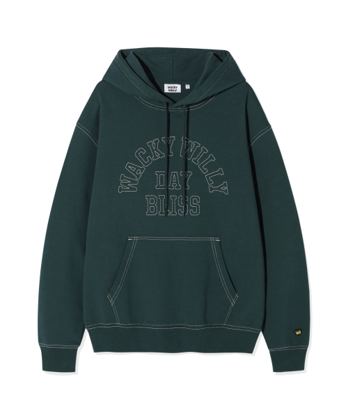 Wacky WiLLy(ワッキーウィリー)の「タイポグラフィックステッチフードスウェットグリーン(パーカー・レディース・その他・SMALL/MEDIUM/LARGE/X-LARGE)」の1枚目の写真