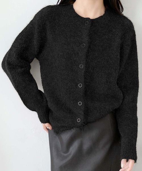 LOWO(ロワ)の「ニットカーディガン 長袖 冬 トップス レディース 秋冬(カーディガン/ボレロ・レディース・ブラウン/ベージュ/グレー/ブラック・FREE)」の12枚目の写真
