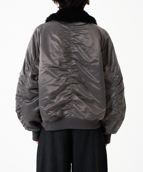 Camphor wood（カンファーウッド）の「DETACHABLE COLLAR FIREMAN BOMBER JACKET / 【襟取り外し可能】ファイヤーマンボンバージャケット（ブルゾン・メンズ・チャコール/カーキ・SMALL/MEDIUM/LARGE）」の20枚目の写真