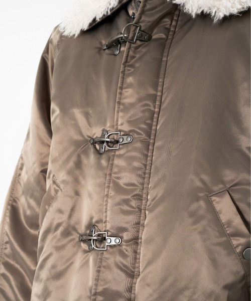 Camphor wood（カンファーウッド）の「DETACHABLE COLLAR FIREMAN BOMBER JACKET / 【襟取り外し可能】ファイヤーマンボンバージャケット（ブルゾン・メンズ・チャコール/カーキ・SMALL/MEDIUM/LARGE）」の11枚目の写真