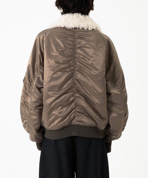 Camphor wood（カンファーウッド）の「DETACHABLE COLLAR FIREMAN BOMBER JACKET / 【襟取り外し可能】ファイヤーマンボンバージャケット（ブルゾン・メンズ・チャコール/カーキ・SMALL/MEDIUM/LARGE）」の15枚目の写真