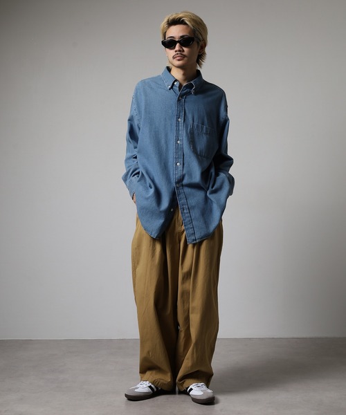 OMNES(オムネス)の「ウォッシュ加工&ノーマル加工 ダンプサーカスパンツ(その他パンツ・メンズ・インディゴブルー/ベージュ系その他/アイボリー系・M/L)」の4枚目の写真
