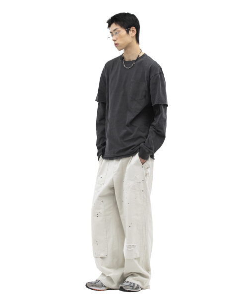 DEFGARMENTS（デフグラメンツ）の「カーパンダーヴィンテージパンツ[2カラー]（その他パンツ・レディース・アイボリー/ブラック・X-SMALL/SMALL/MEDIUM/LARGE）」の3枚目の写真