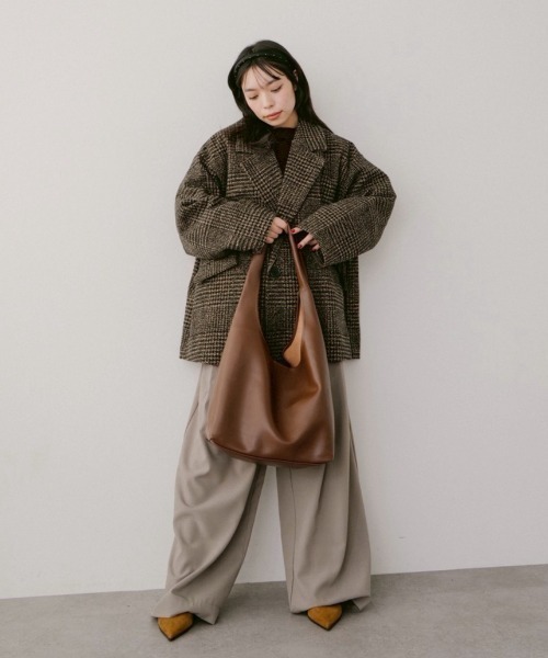 DRWCYS（ドロシーズ）の「バッグインポーチフェイクレザートートバッグ/PC・A4収納可能（トートバッグ・レディース・ブラウン・FREE）」の10枚目の写真