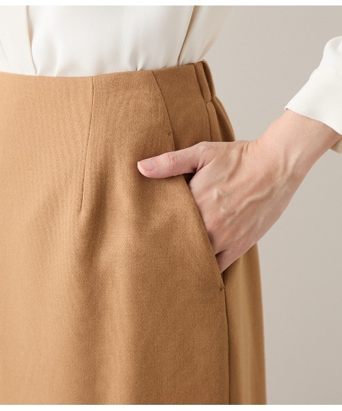 NEWYORKER（ニューヨーカー）の「【ストレッチ】ウールブレンドダブルクロス ロングタイトスカート（スカート・レディース・キャメル/ネイビー・9号/11号）」の5枚目の写真