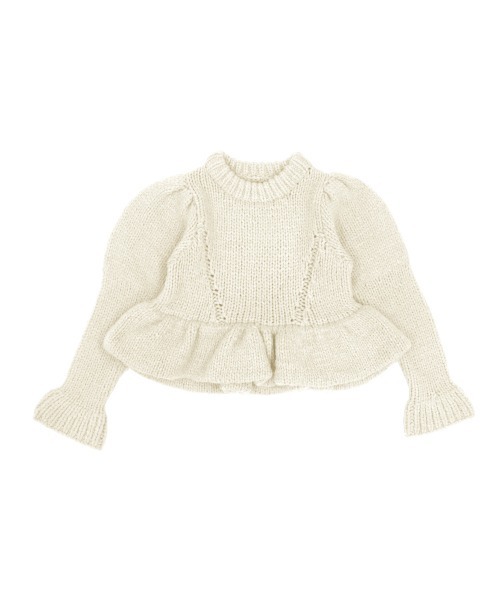 【新品】DONOBAN ハンドメイドパフニット　ホワイト ハンドメイドパフニット（ニット/セーター）｜DONOBAN（ドノバン）の