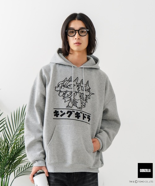 LB/S （エルビーエス）の「【GODZILLA/ゴジラ】ゴジラ キングギドラ オリジナルデザイン ビッグシルエット 裏起毛 プルオーバーパーカー フーディー ドロップショルダー オーバーサイズ（パーカー・メンズ・ブラック系その他/ブルー系その他2/グレー系その他2/ベージュ系その他・MEDIUM/LARGE/X-LARGE）」の10枚目の写真