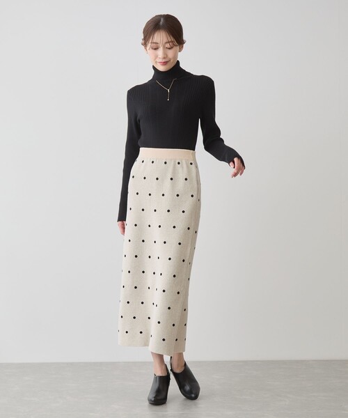 Jayro(ジャイロ)の「ドットジャガードナロースカート(スカート・レディース・ブラック系その他/ホワイト系その他2・M)」の13枚目の写真
