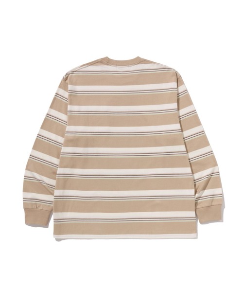 A BATHING APE(アベイシングエイプ)の「STRIPE ONE POINT RELAXED FIT POCKET LS TEE(Tシャツ/カットソー・メンズ・ブラック/ネイビー/ベージュ・XX-LARGE/X-LARGE/LARGE/MEDIUM/SMALL)」の5枚目の写真