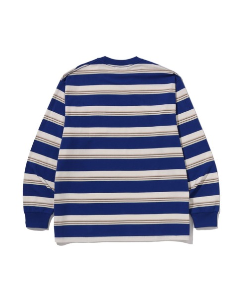 A BATHING APE(アベイシングエイプ)の「STRIPE ONE POINT RELAXED FIT POCKET LS TEE(Tシャツ/カットソー・メンズ・ブラック/ネイビー/ベージュ・XX-LARGE/X-LARGE/LARGE/MEDIUM/SMALL)」の6枚目の写真