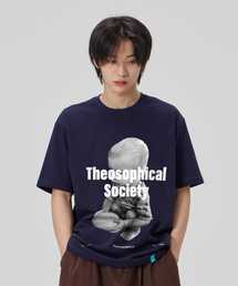 [シオソフィカルソサイエティ]コットンルーズフィット半袖Tシャツ_スペースネイビー