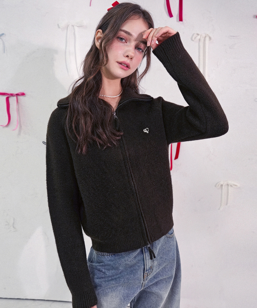 Vivacious(ビバシャス)の「Rose Mignon Zip-up_3Colors(カーディガン/ボレロ・レディース・ピンク/ブラウン/チャコール・FREE)」の5枚目の写真